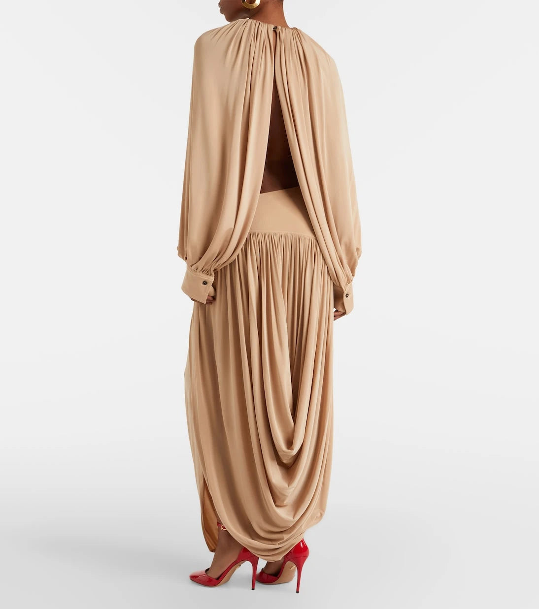 Ferragamo - Draped jersey maxi skirt