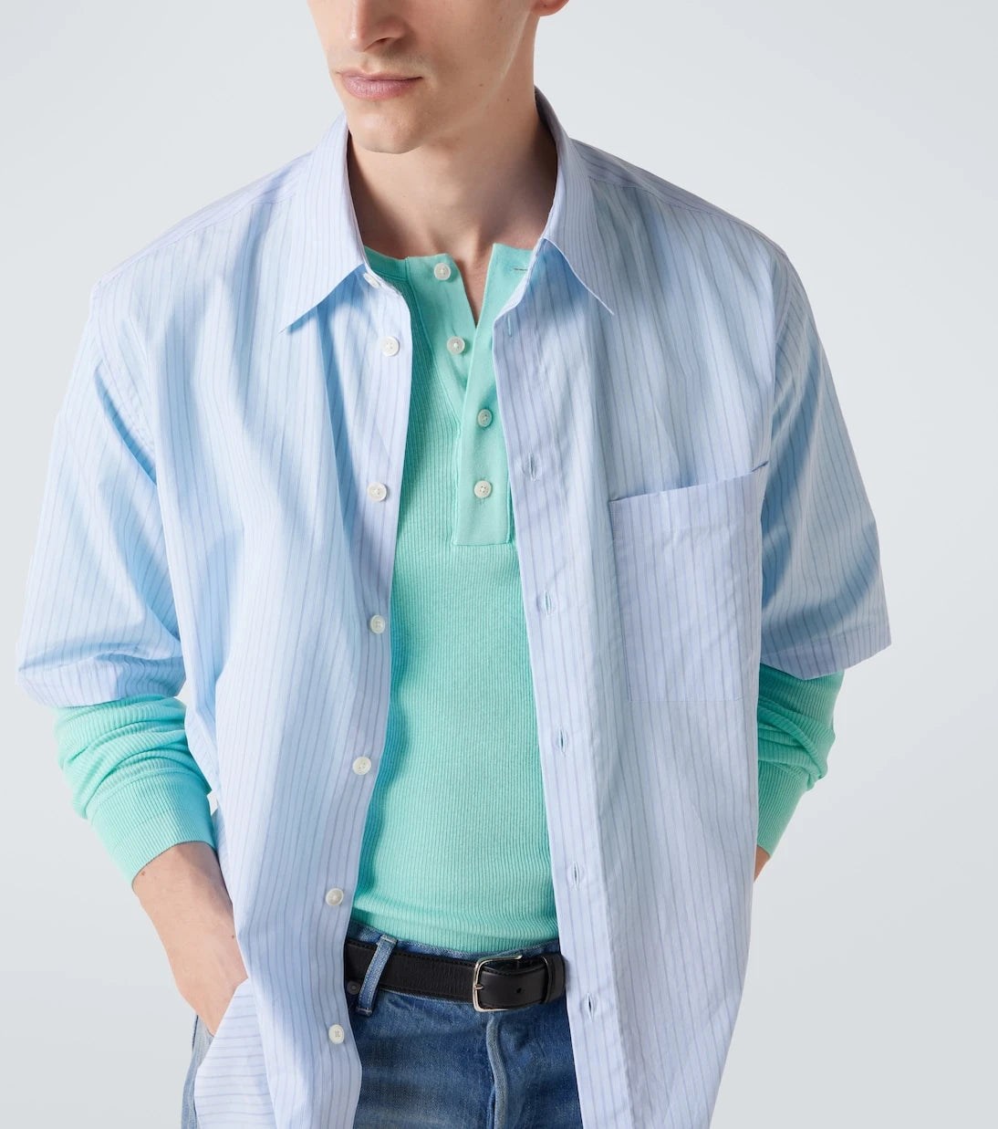 Auralee - Ribbed-knit cotton Henley shirt