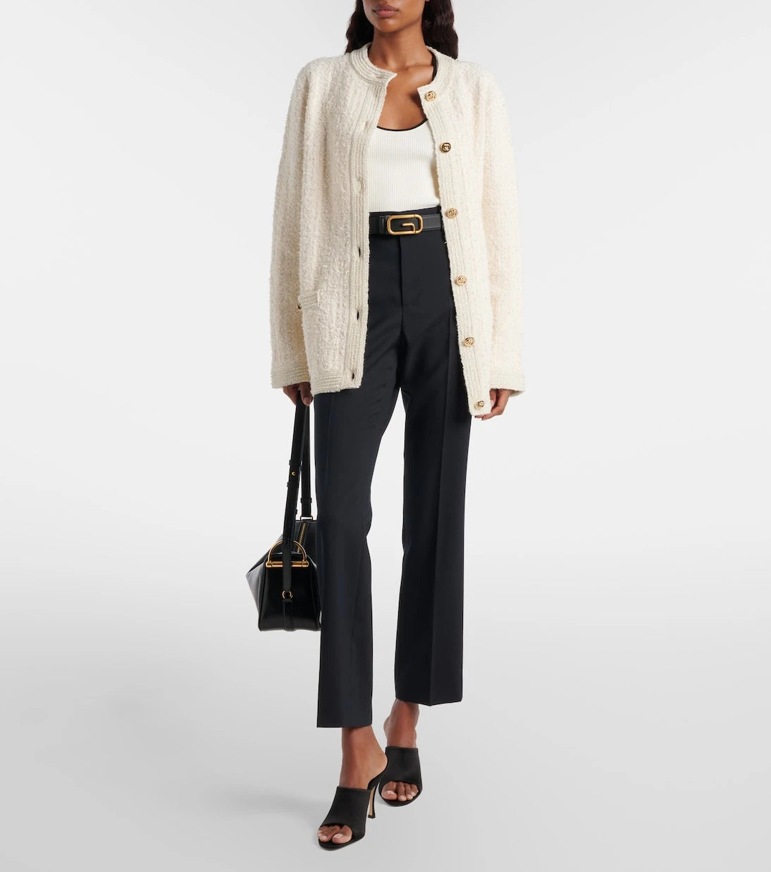 Gucci - توب تانك من مزيج القطن المحبوك المضلع