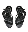 Black Satin Chandelier Sandals 105