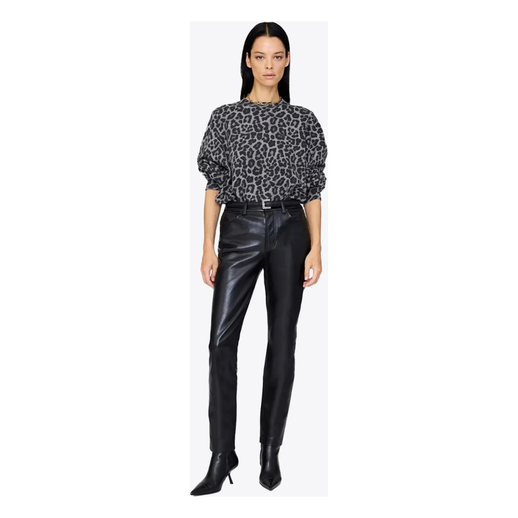 Anine Bing - Miles Leopard sweatshirt | Brown
