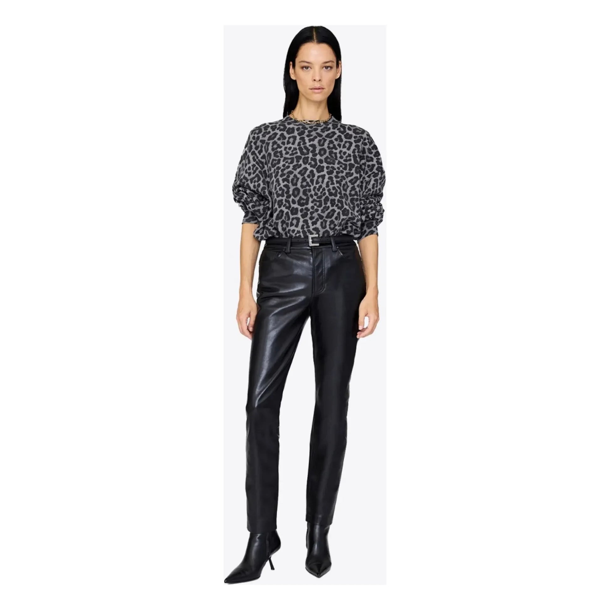 Anine Bing - Miles Leopard sweatshirt | Brown
