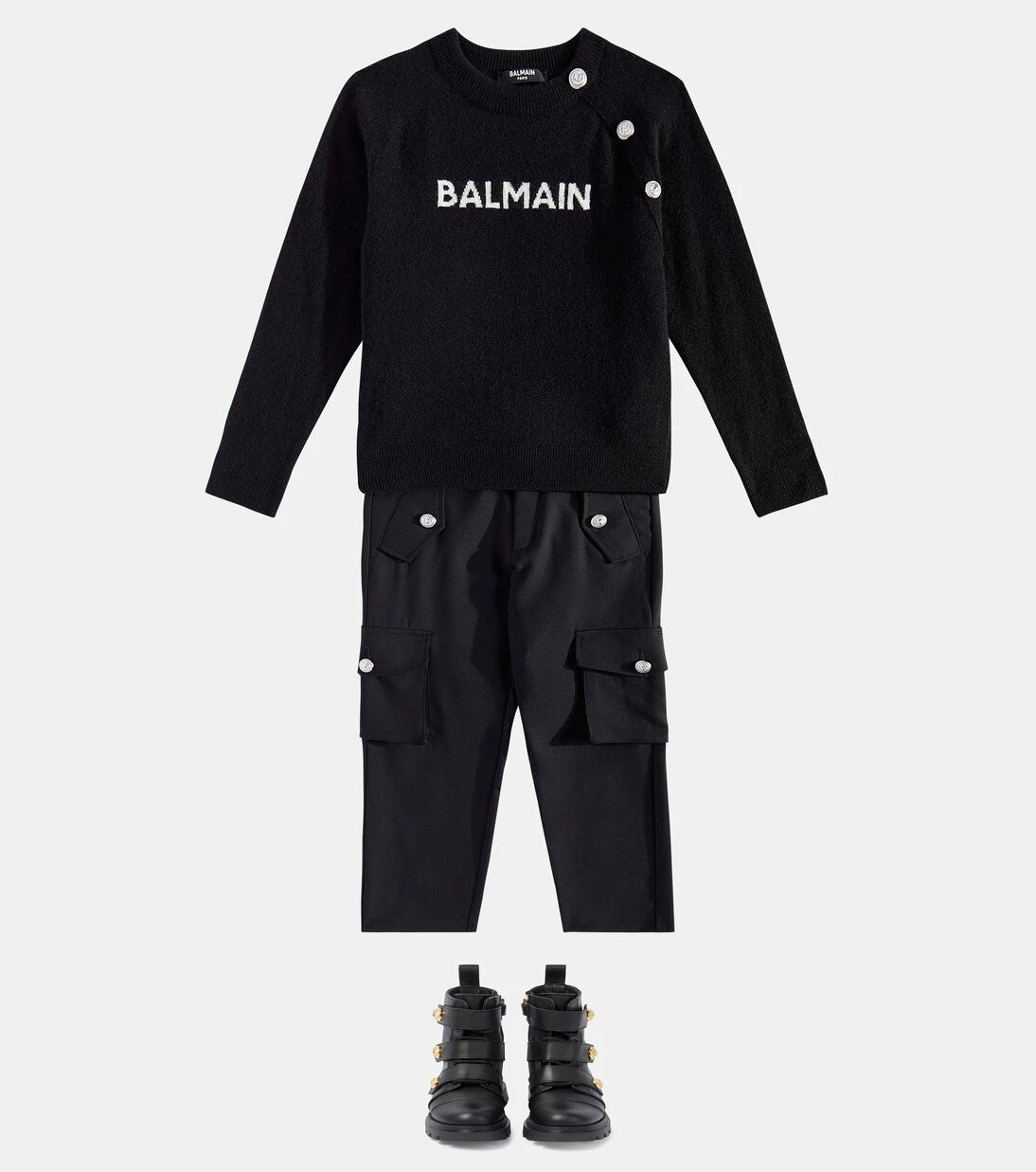 Balmain Kids - Yün kargo pantolon