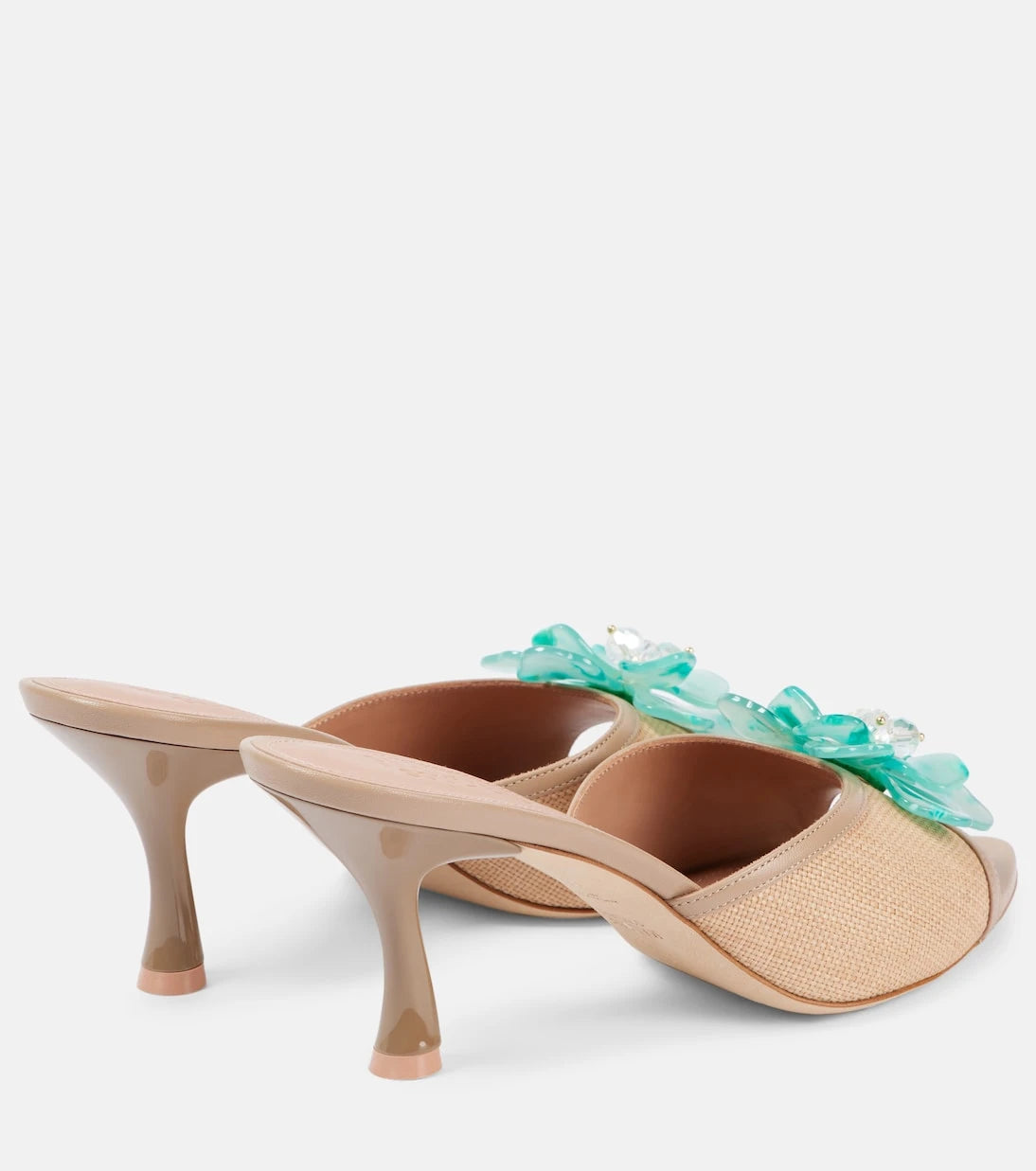 Malone Souliers - Cyd 70 embellished leather-trimmed mules