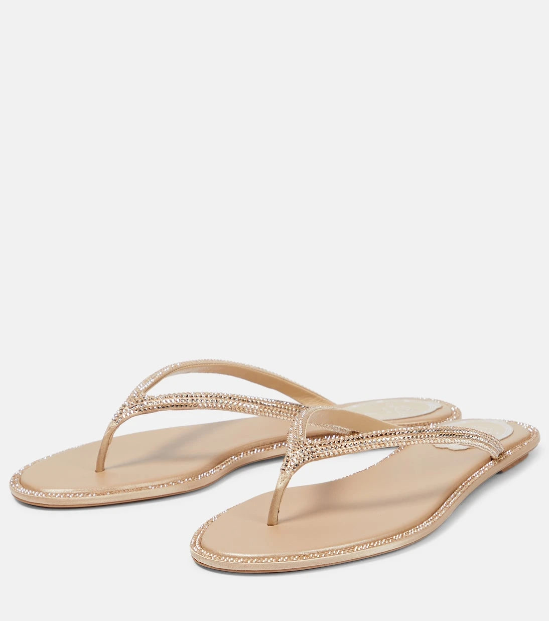 Rene Caovilla - Diana embellished satin thong sandals