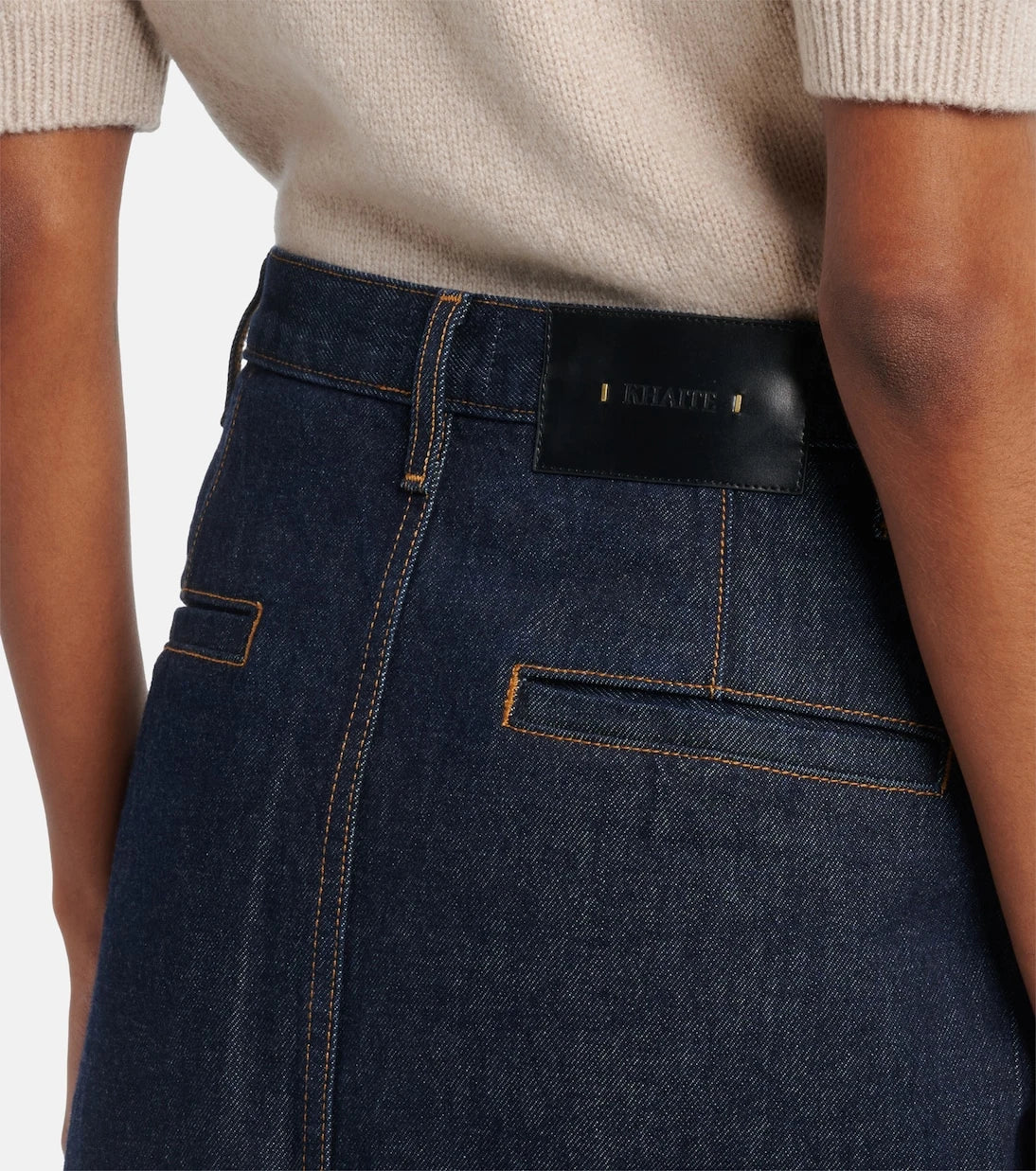Khaite - Anden denim midi skirt