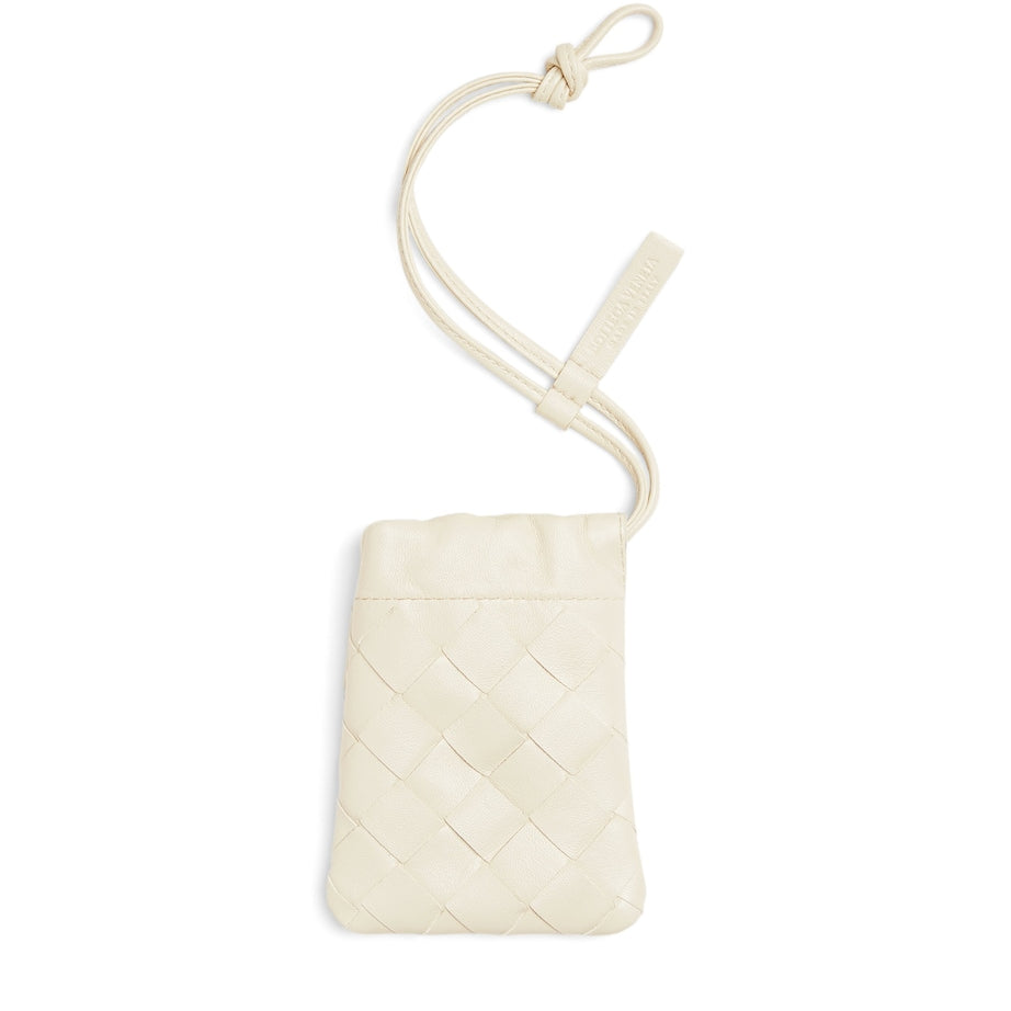 Bottega Veneta White Micro Leather Intrecciato Dustbag