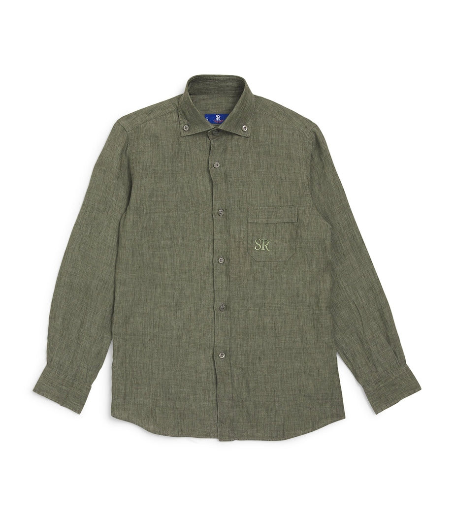 Stefano Ricci Kids Linen Embroidered Shirt (8-16 Years)