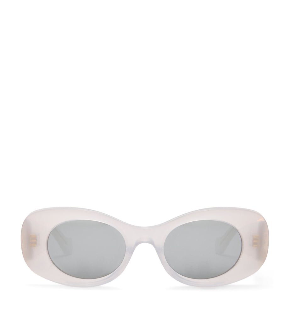 LOEWE White Bevelled Oval Sunglasses