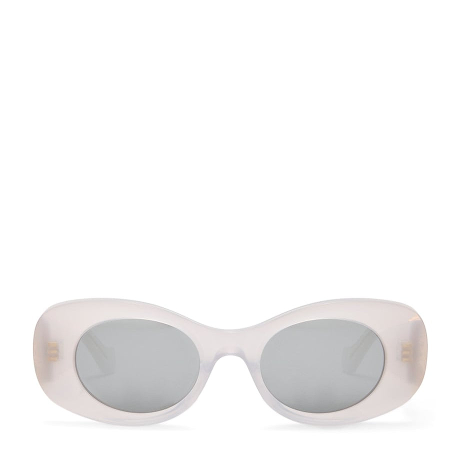 LOEWE White Bevelled Oval Sunglasses