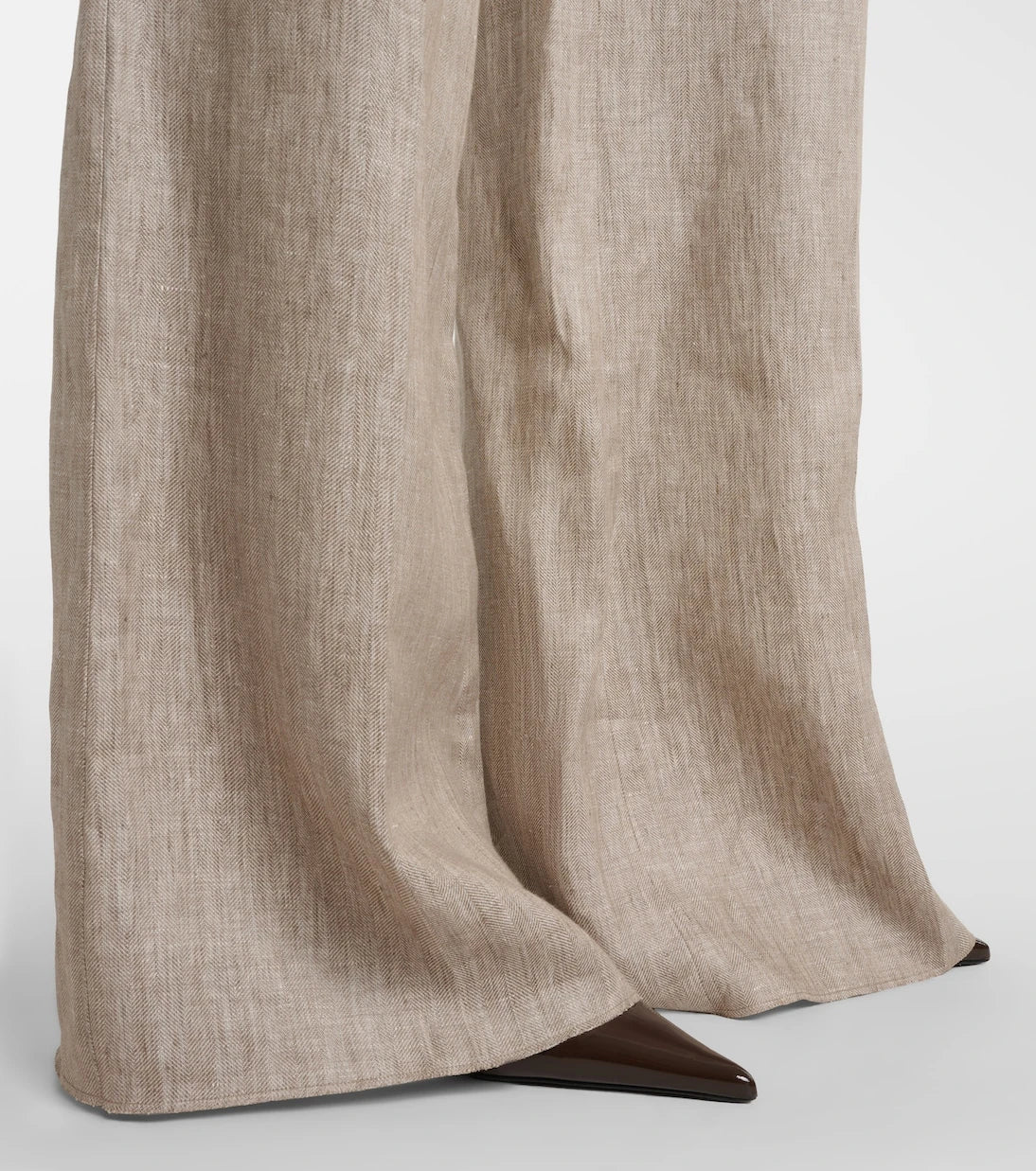 Max Mara - Deserto herringbone linen wide-leg pants