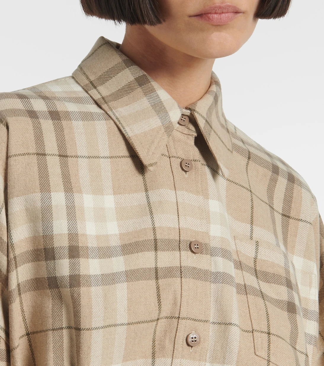 The Attico - Checked cotton-blend shirt dress