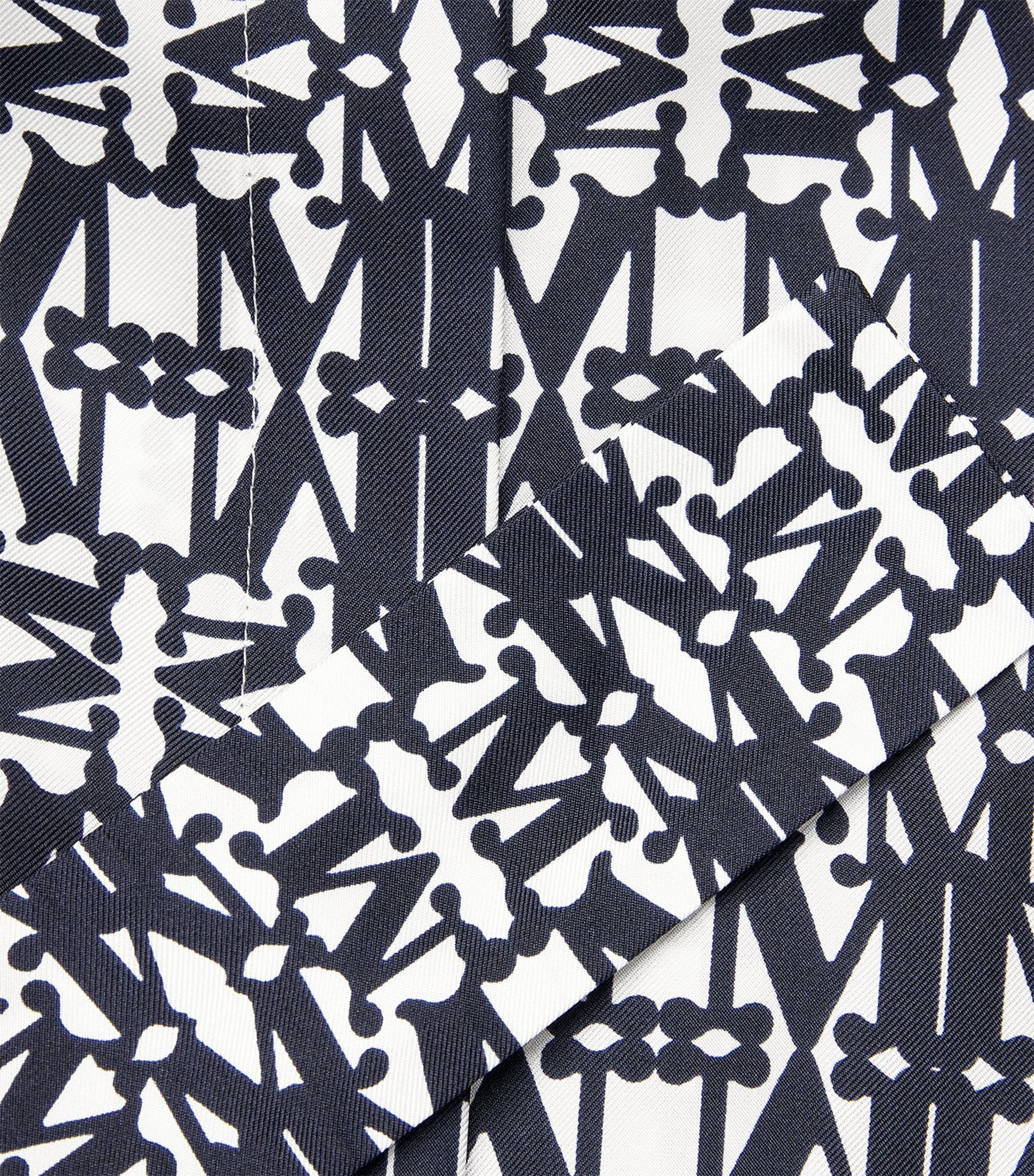 Blue Silk Monogram Midi Shirt Dress