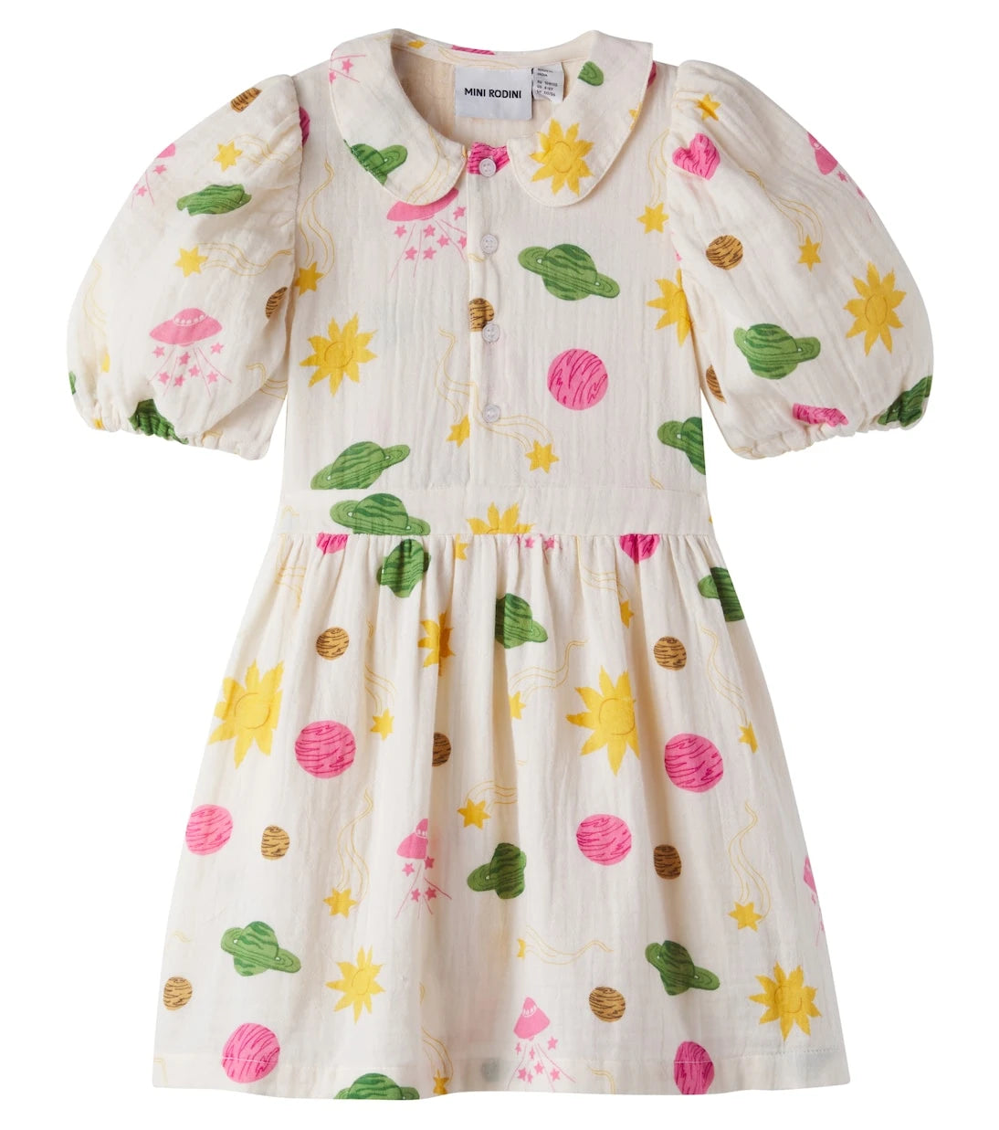 Mini Rodini - Space printed cotton muslin dress