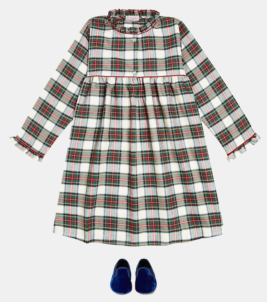 La Coqueta - Checked cotton-blend pajama dress