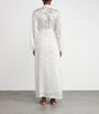 Bocan White Lace-Trim Charlotte Long Robe
