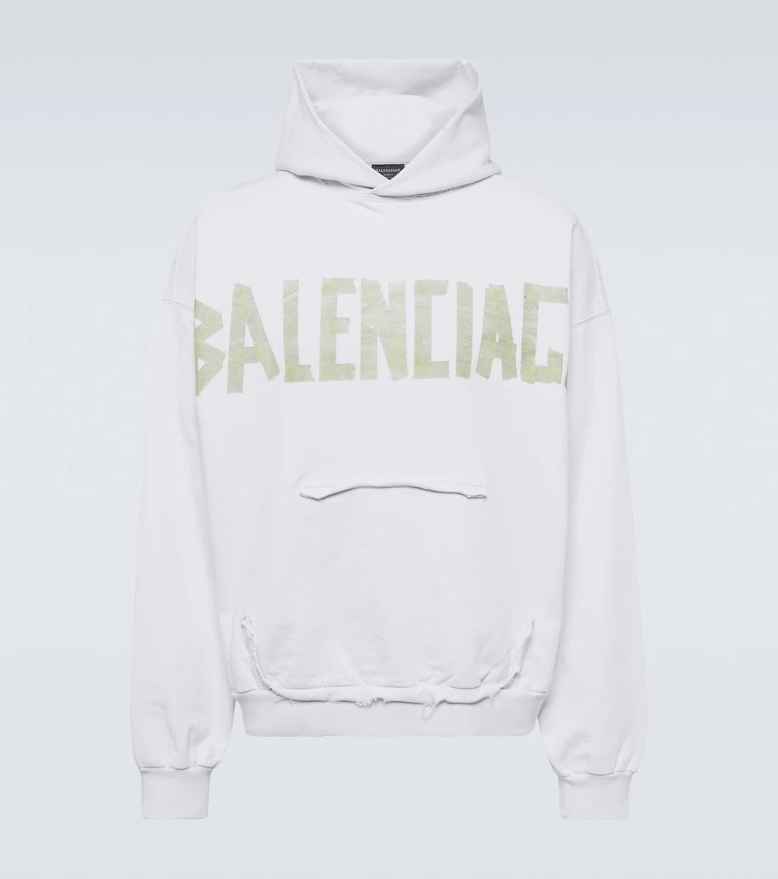 Balenciaga - Tape Type Ripped cotton fleece hoodie