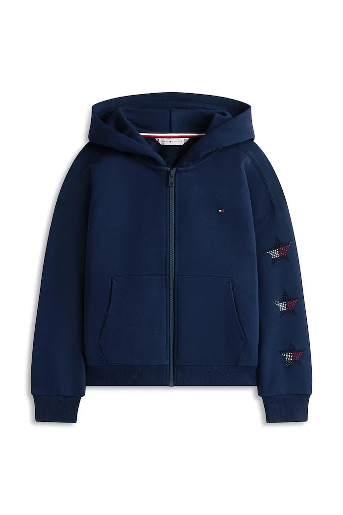 Pamuklu çocuk kapüşonlu Tommy Hilfiger sweatshirt