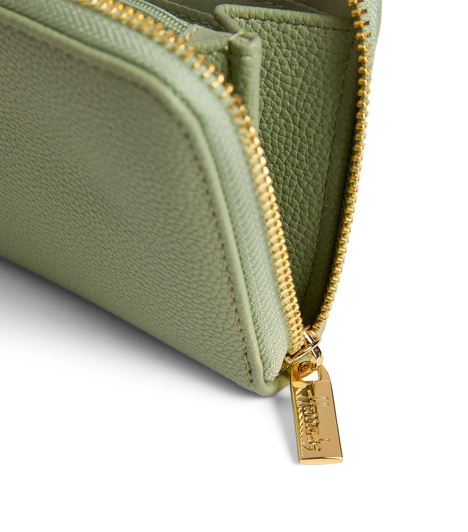 Green Oxford Zip-Around Wallet