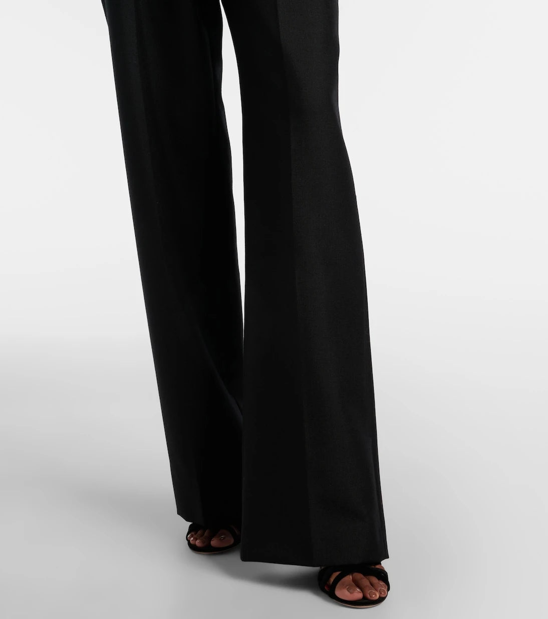 Valentino - Bow-detail wool and mohair straight pants