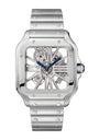 Large Steel Santos de Cartier Skeleton Watch 39.8mm