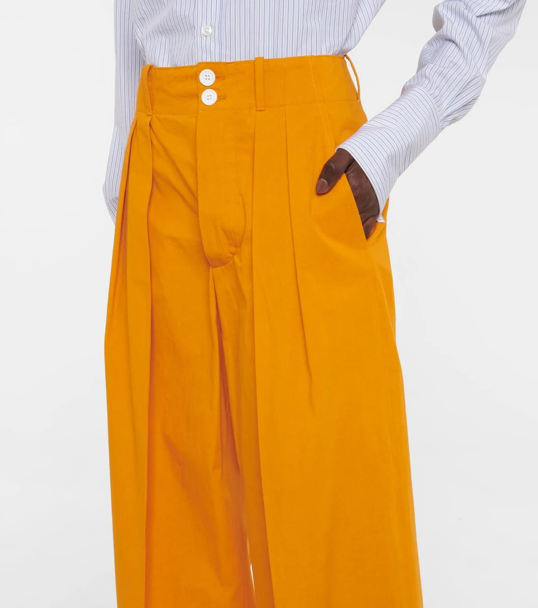 Plan C - Cotton high-rise wide-leg pants