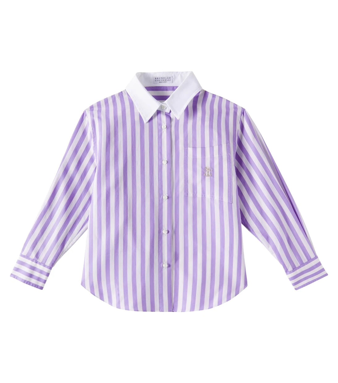 Brunello Cucinelli Kids - Striped cotton and silk blouse