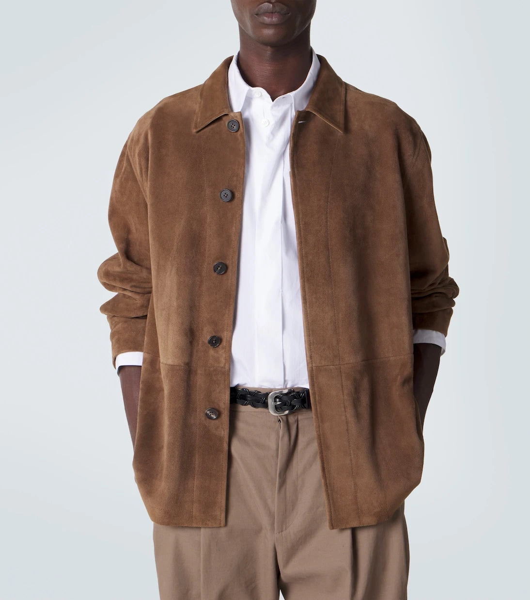 The Row - Ulrich paneled suede jacket