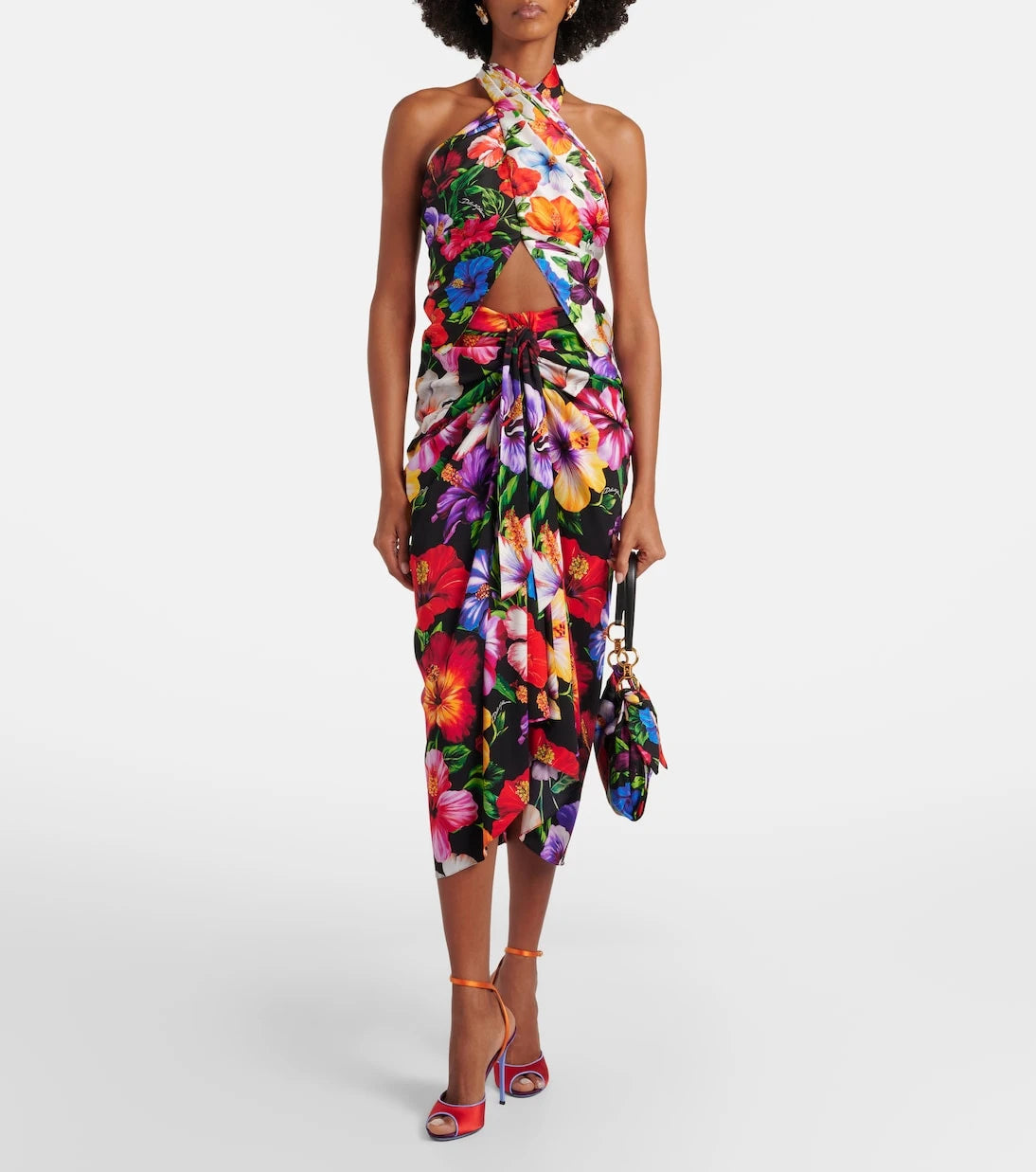 Dolce&Gabbana - Floral scarf-detail silk top