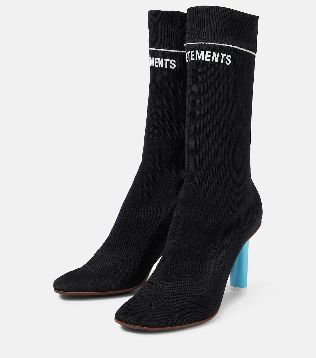 Vetements - Logo knit ankle boots