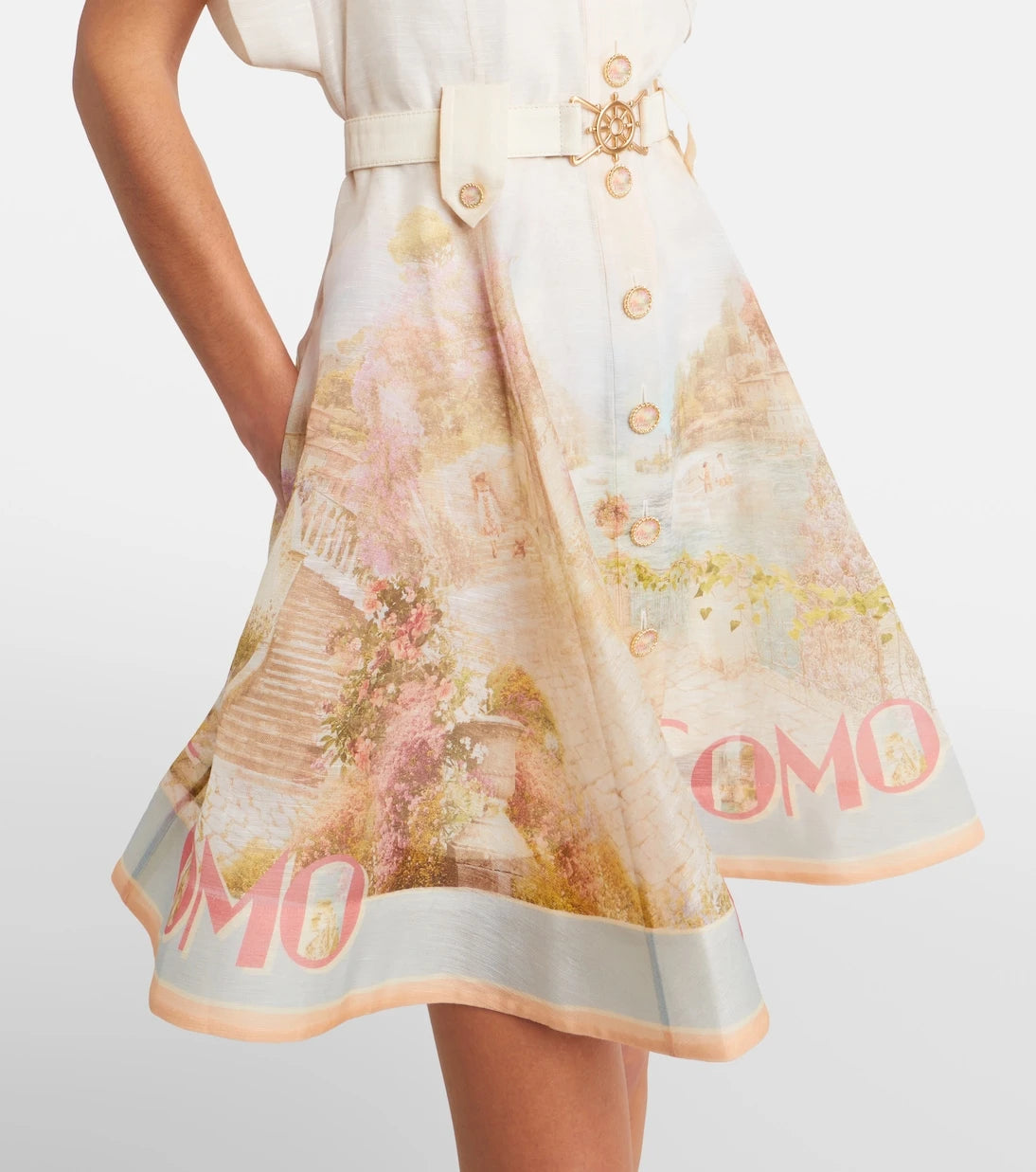Zimmermann - Como printed linen and silk shirt dress