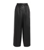 Yves Salomon Black Lambskin Wide-Leg Trousers