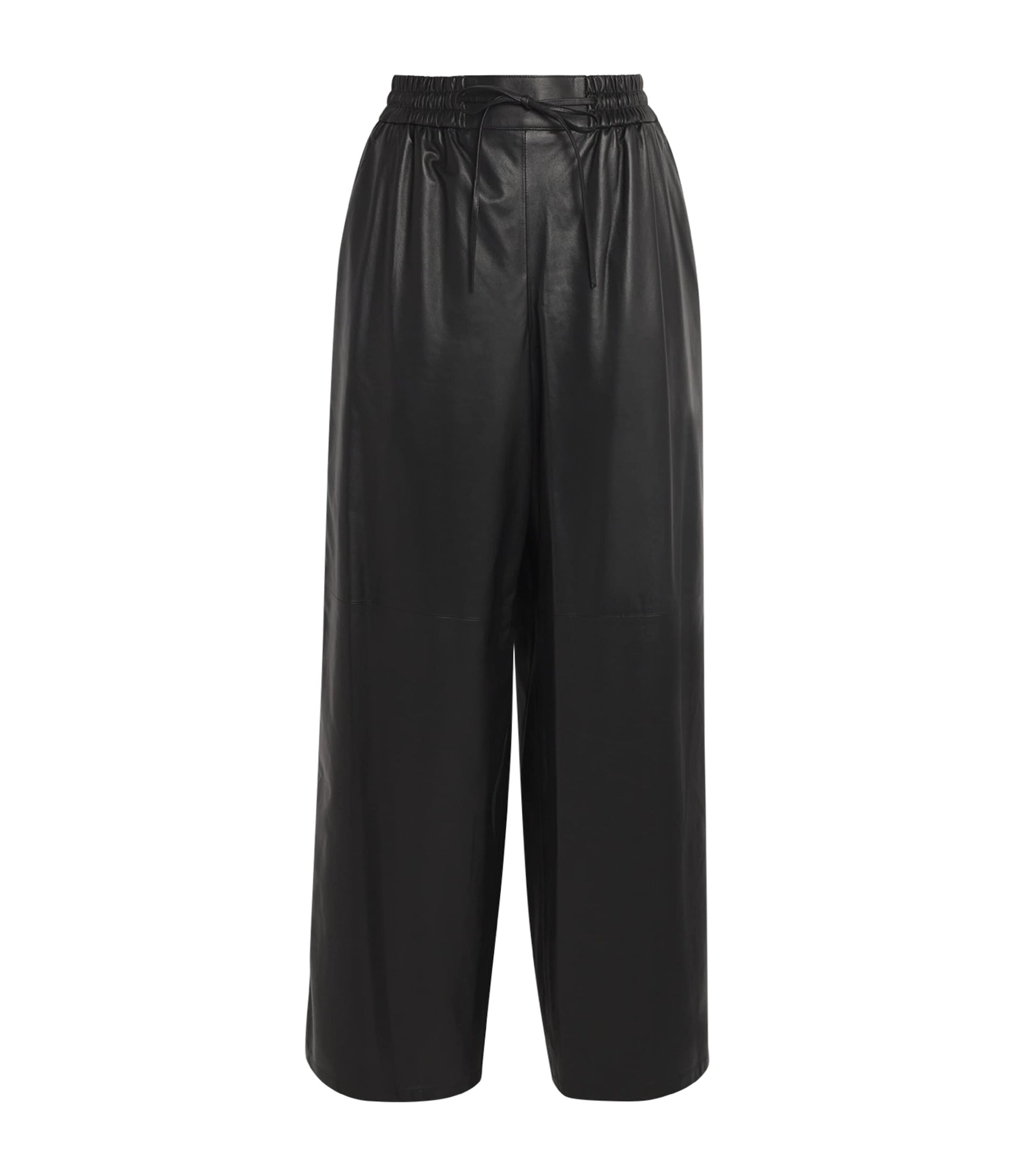 Yves Salomon Black Lambskin Wide-Leg Trousers