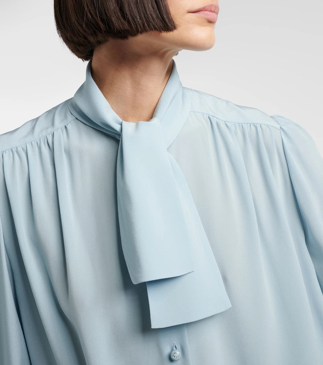 Valentino - Tie-neck silk crêpe de chine shirt