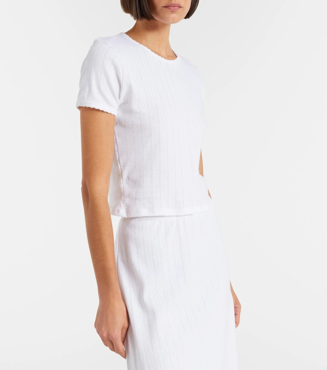 Leset - Pointelle cotton crop top