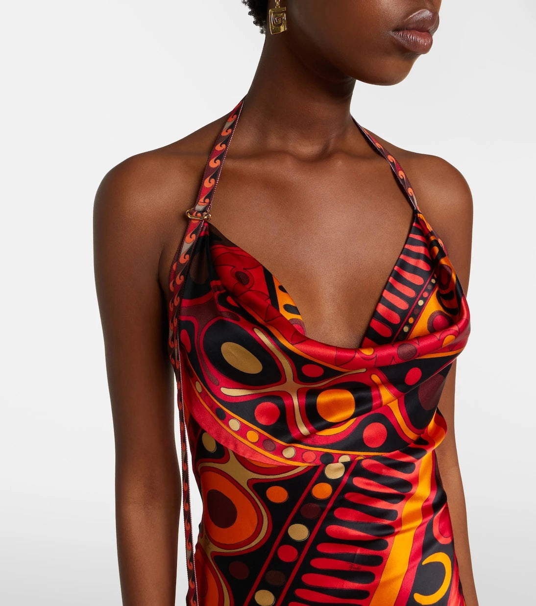 Pucci - Soleil open-back satin maxi dress