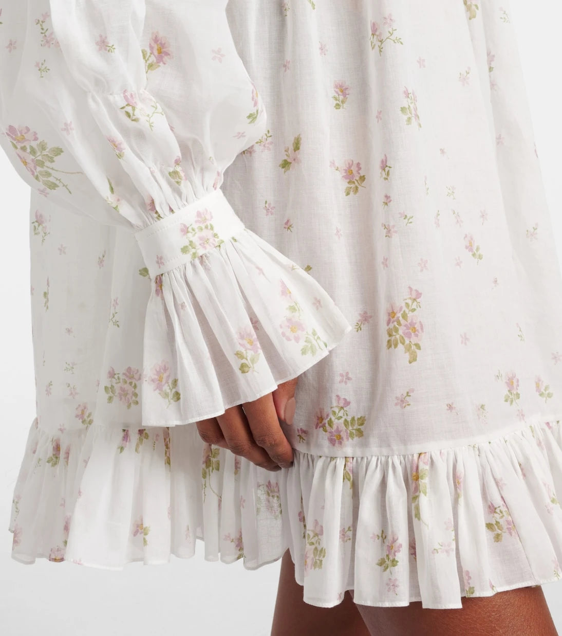 كلوي - فستان قصير مكشكش من القطن المطبوع