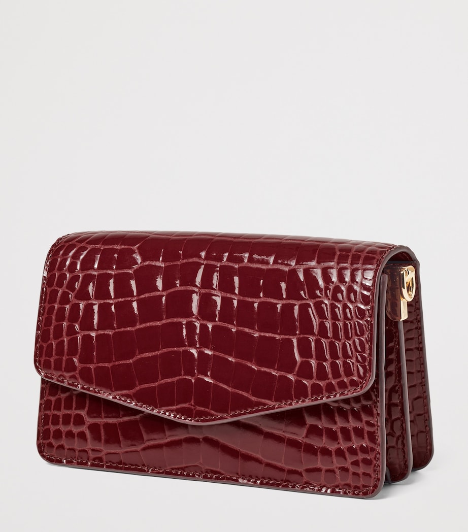 Aspinal Of London Leather Croc-Embossed Eliza Clutch Bag