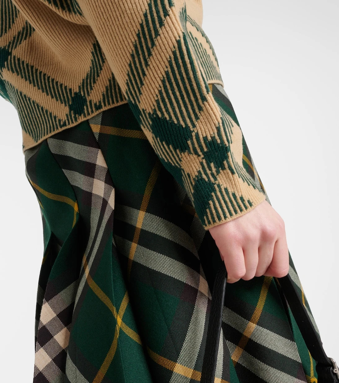 Burberry - كارديغان بربري من مزيج الصوف بنقشة المربعات