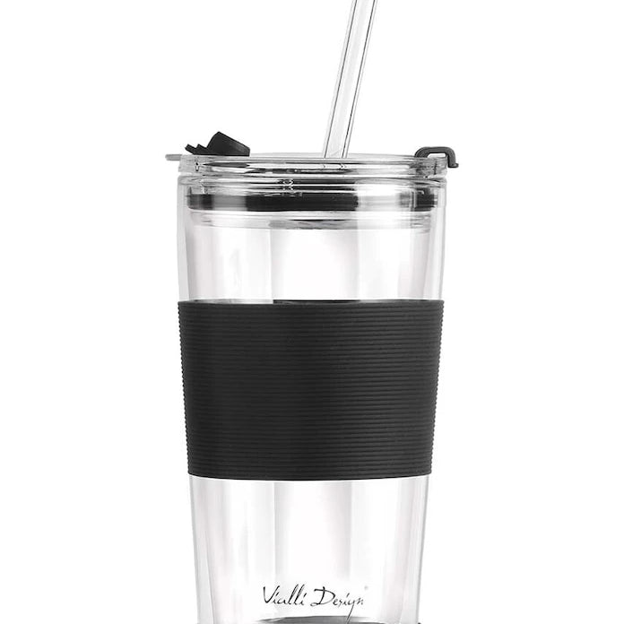 Термочаша със сламка Vialli Design Fuori 600 ml