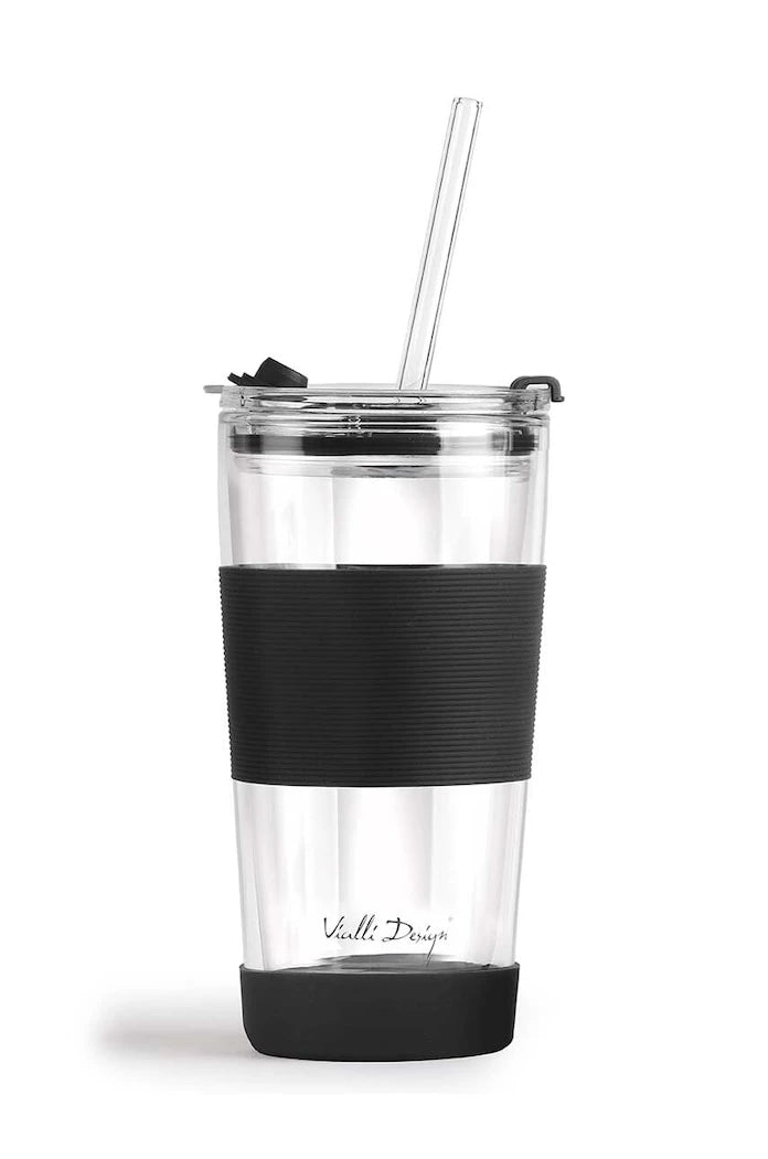 Термочаша със сламка Vialli Design Fuori 600 ml