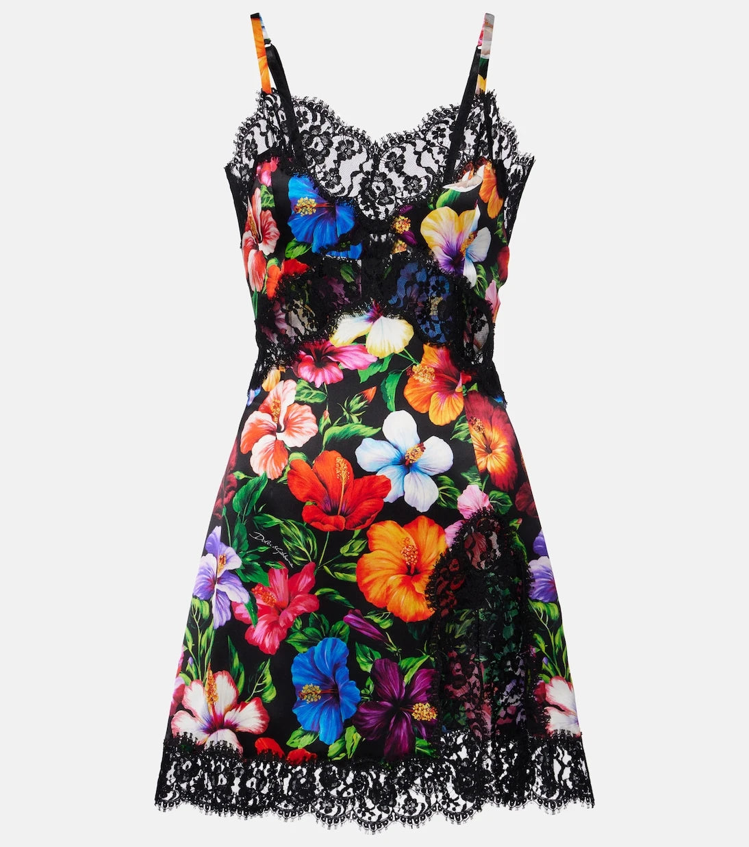Dolce&Gabbana - Floral silk and cotton-blend minidress