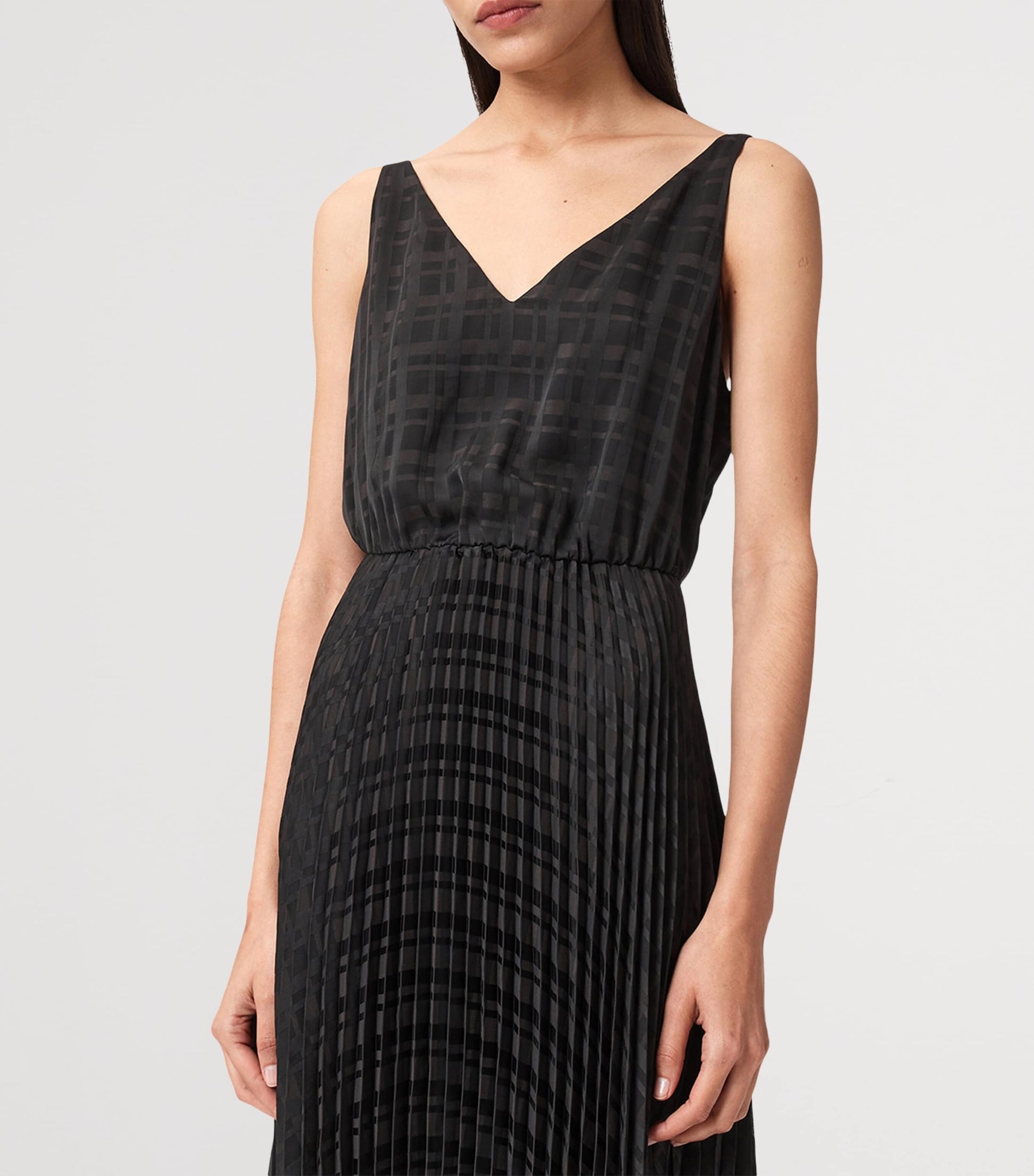 Black Pleated Sinead Sweater Dress