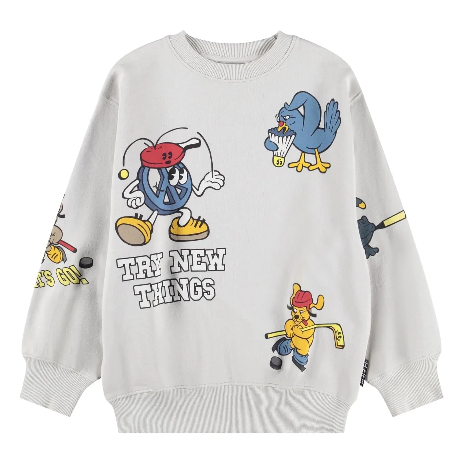 Molo - Monti Try New Things Organic Cotton Sweater | White