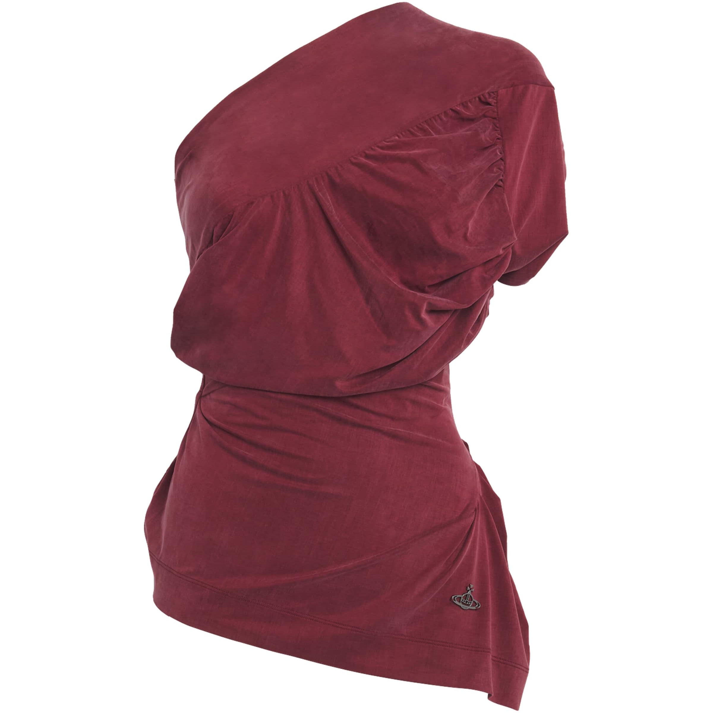 Vivienne Westwood Burgundy Andalouse Asymmetric Draped Top