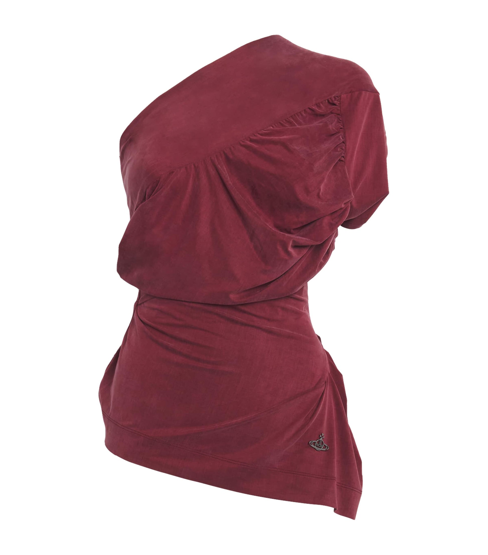 Vivienne Westwood Burgundy Andalouse Asymmetric Draped Top