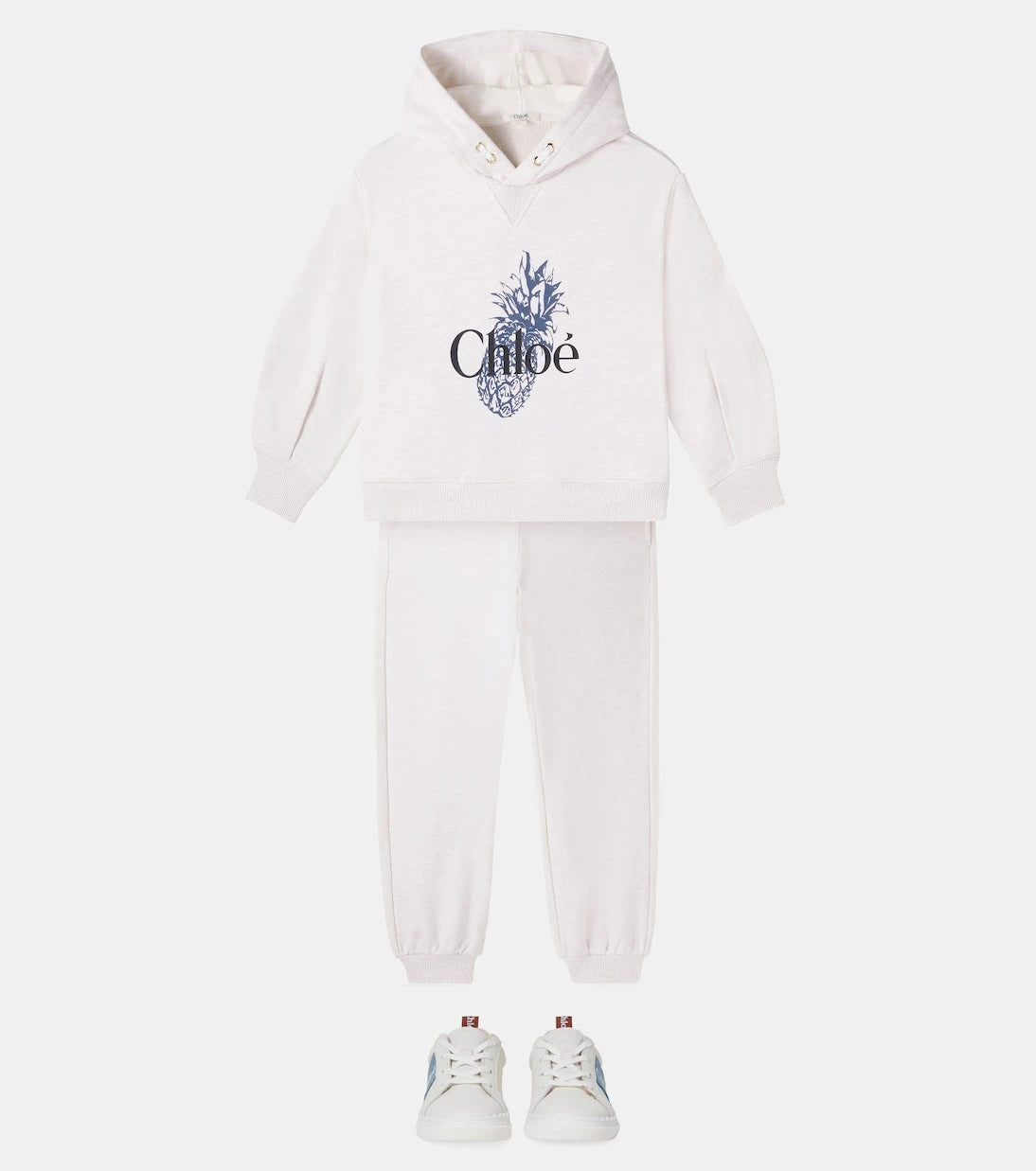 Chloé Kids - هودي قطني بطبعة جيرسي