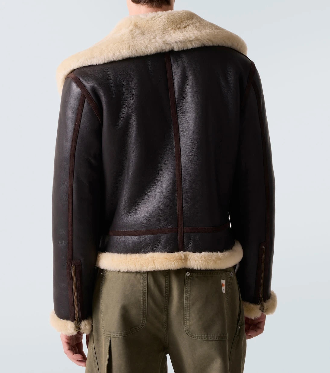 JW Anderson - Shearling-trimmed leather jacket