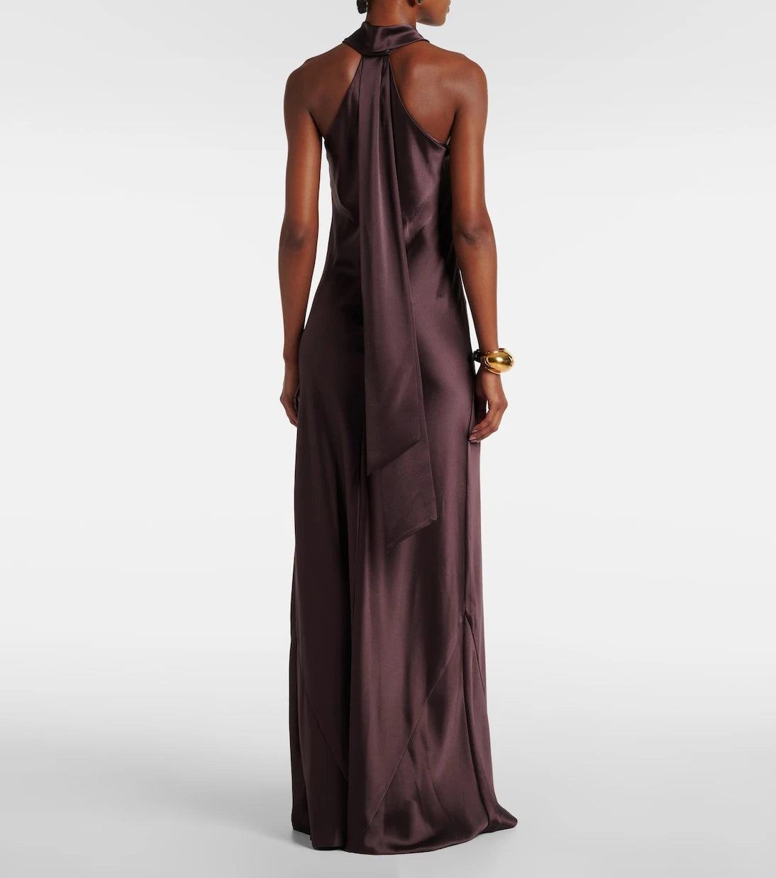 Galvan - Pandora halterneck satin maxi dress