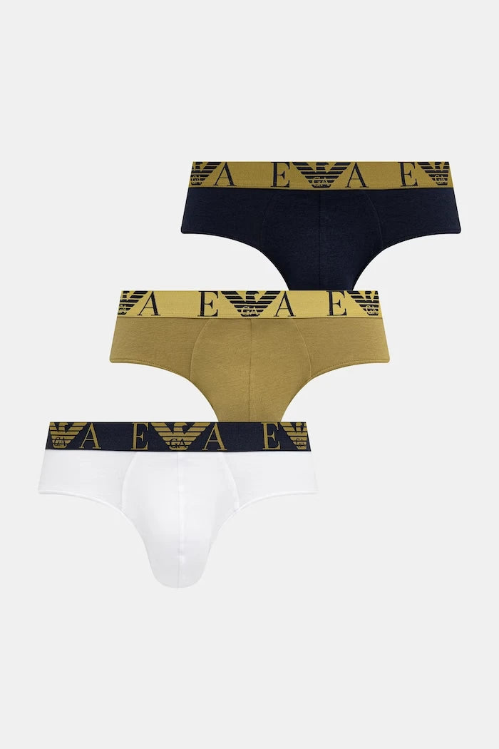 Emporio Armani Underwear erkek pamuklu elastan slip 3'lü